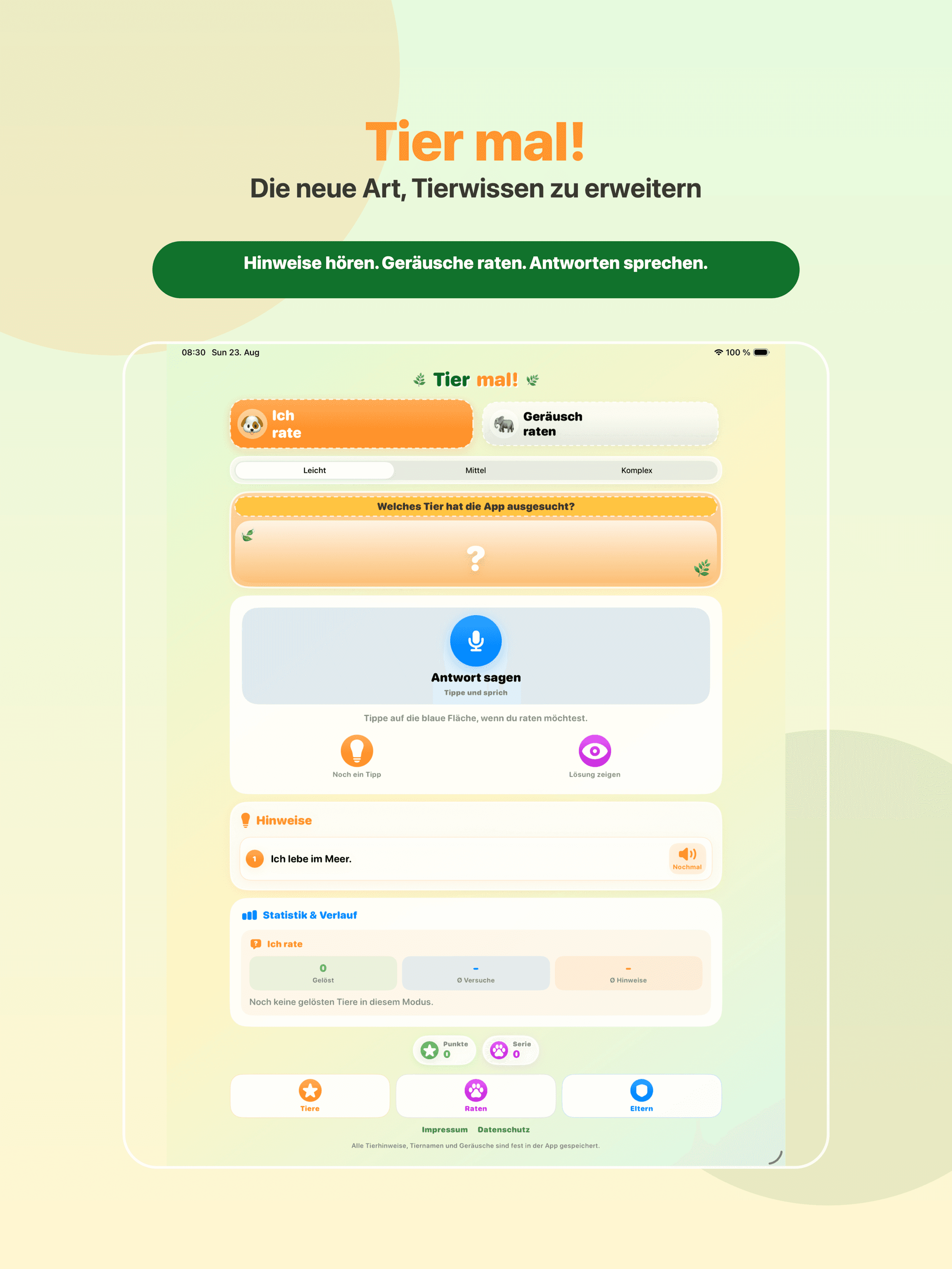 Tier mal auf dem iPad